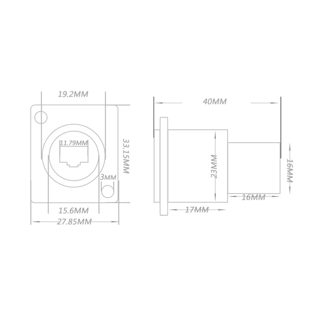 1szt D Typ RJ45 Sieć 8P8C Żeńskie gniazdo PCB do montażu panelowego RJ45 CAT5/5E/6 Przedłużacz Ethernet Przemysłowe złącze RJ45