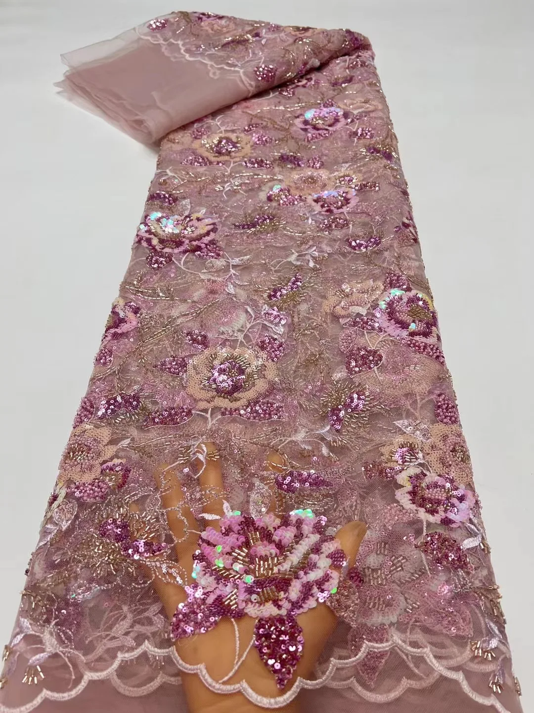 

The Most Popular Beauty Design High-Quality Embroidered Net Floral Beaded Luxury Party Evening Gown in 2024