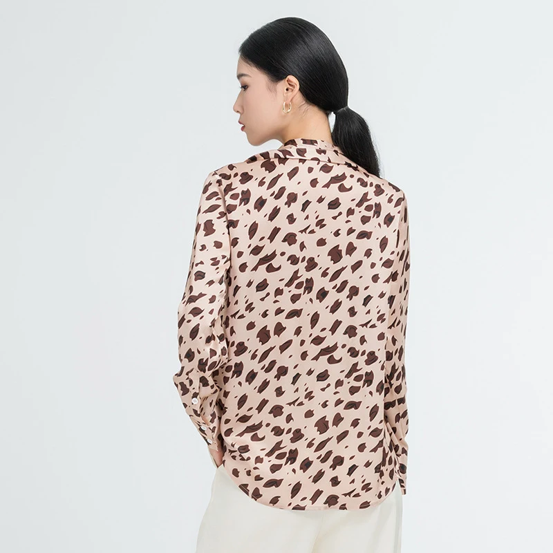 Leopard Printing Silk Shirt