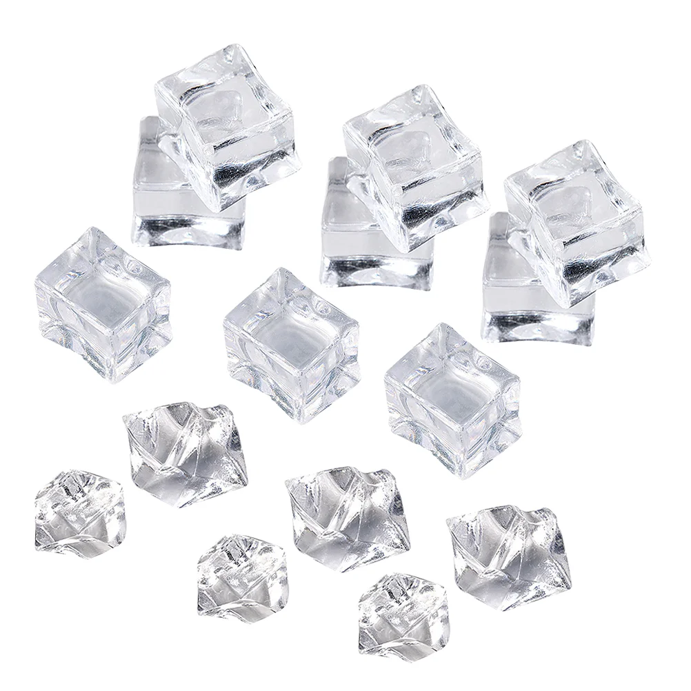 

200 Pcs Cylinder Ice Cube Mold Simulated Reusable Cubes Artificial Home Bar Tray Square