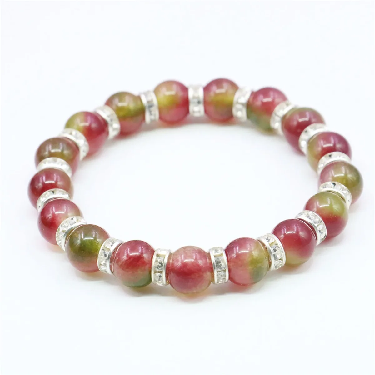 10mm Round Prevalent Pink Chalcedony Peach Stone Bracelet/Hand Chain Women Girl Natural Pendant Leisure Cloisonne Accessories