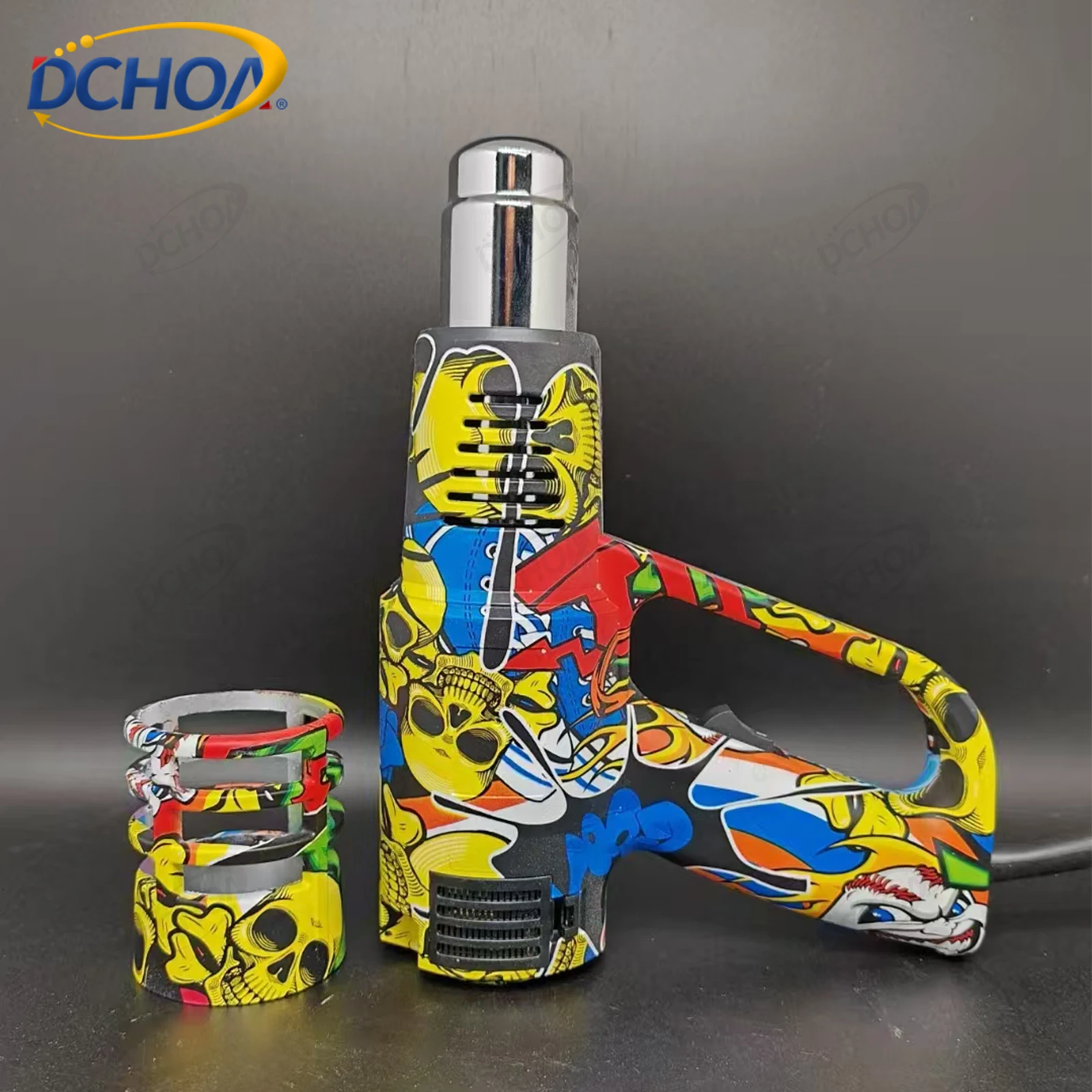 DCHOA 2200W Hot Air Gun with Anti-Scald Cover 2-Speed Variable Temperature Heat Gun for Car Vinyl Wrap Window Tint Firm Install