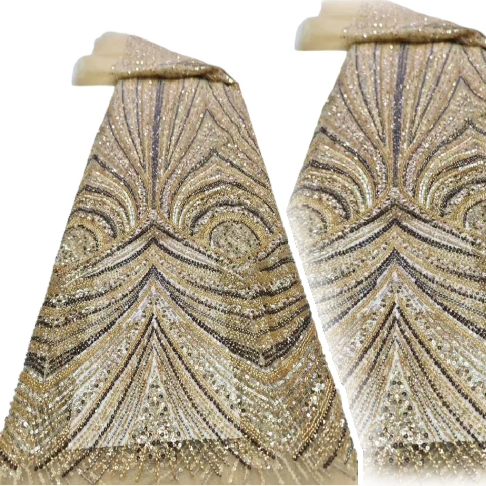 

Mesh Lace Fabric Heavy Sequins Beads Pure Colorful Raschel Lace Heavy Sequins Beads Diy Patchwork Home Decor Wedding SZ1201