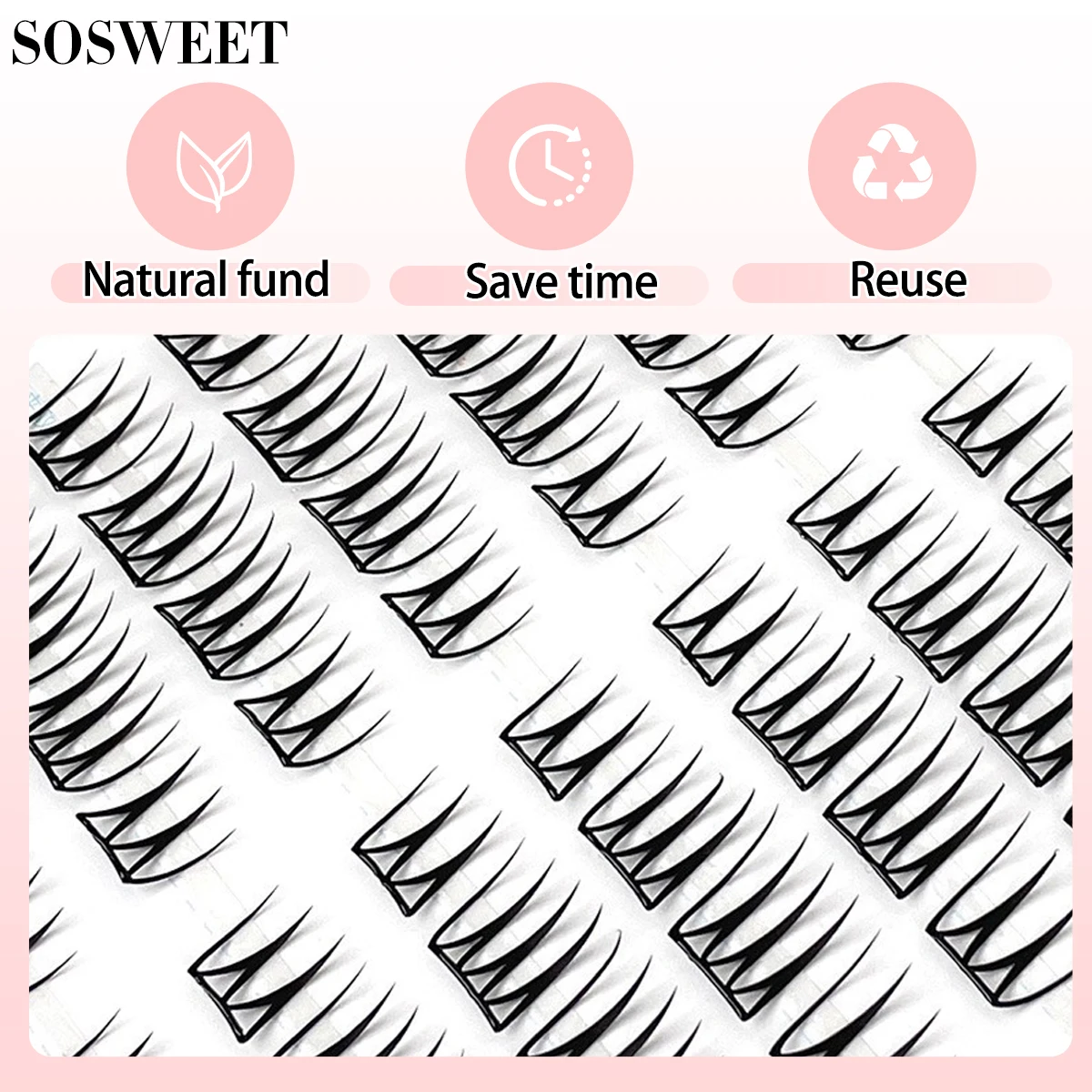 Faux-cils Ultra fins sans contact, grappes de cils naturels, sans colle, auto-adhésifs, pour débutants, usage quotidien