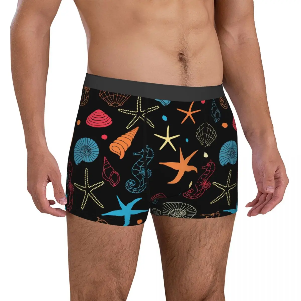 Starfish And Shells Underwear Cute Sea Creatures Comfortable Panties Customs Shorts Briefs Pouch Men Oversize Boxershorts