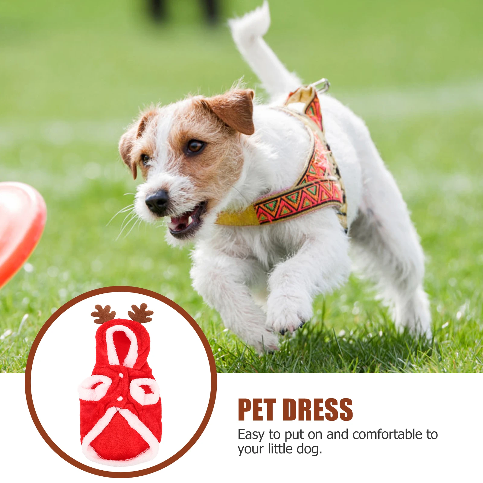 

Dog Clothes Christmas Theme Adorable Elk Print Warm Comfortable Pet Garment for Small Dogs Special Occasion Use