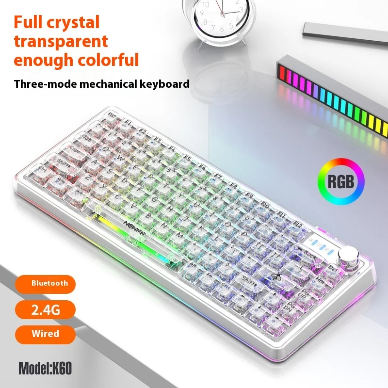 

New Firefly K60 3model Keyboard Bluetooth Wireless 2.4g Wired Mechanical Keyboard Gaming Esports Mechanical Keyboard Backlight