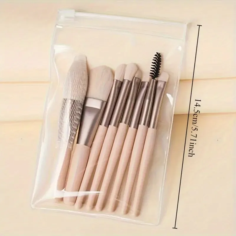 8 pçs mini conjunto de pincéis de maquiagem pincéis de maquiagem fundação mistura blush corretivo sombra de olho mistura delineador conjunto de pincéis de maquiagem para trave