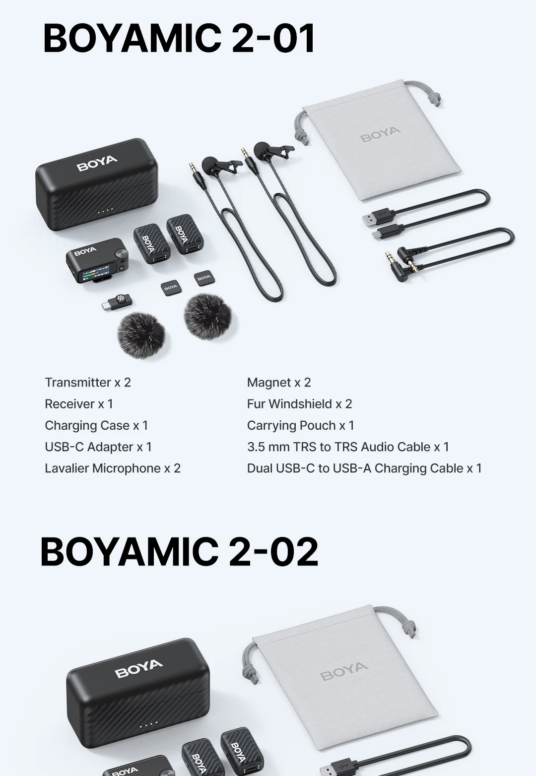 BOYA BOYAMIC 2, professionelles kabelloses Lavalier-Ansteckmikrofon für iPhone, USB-C, Android-Kamera für Live-Streaming, Aufnahme, Vlog – Detail 15