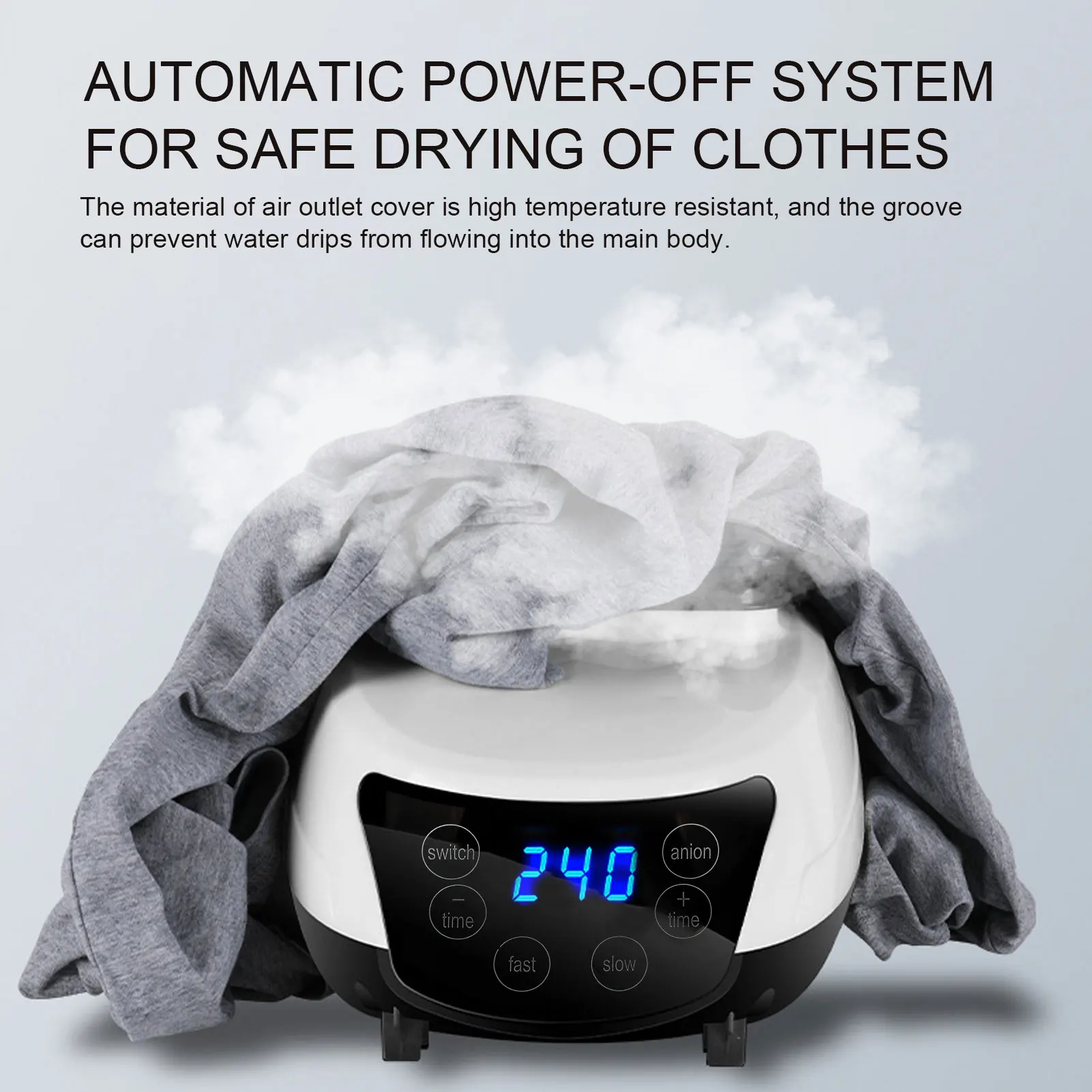 1500W Electric Clothes Dryer Portable Quickly Drying Clothes Shoes Negative ion Heater Dryer Machine Warm Air Remote Control