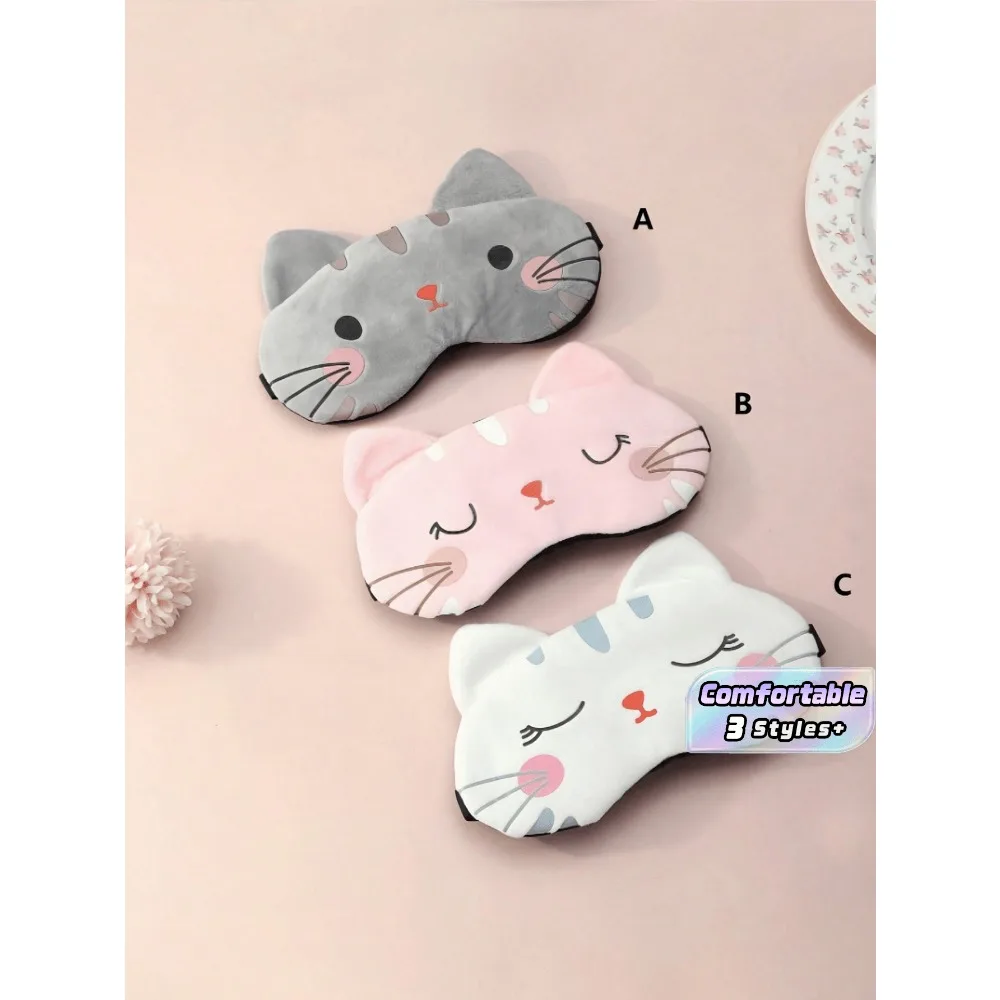

1Pc 12*19Cm Cartoon Cat Sleep Blackout Eye Mask, Comfortable And Breathable Eye Mask, Suitable For Home, Office, Travel, Bedroom, School, Nap, Birthday Gift