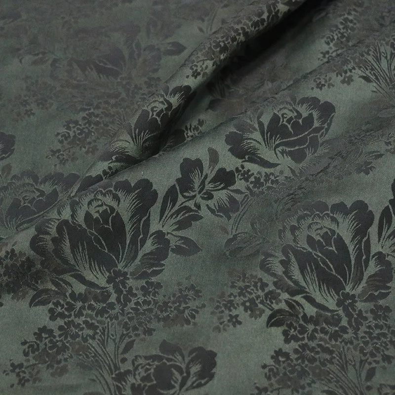 

Traditional ramie silk real jacquard satin Xiangyunsha fabric new Chinese-style clothing design