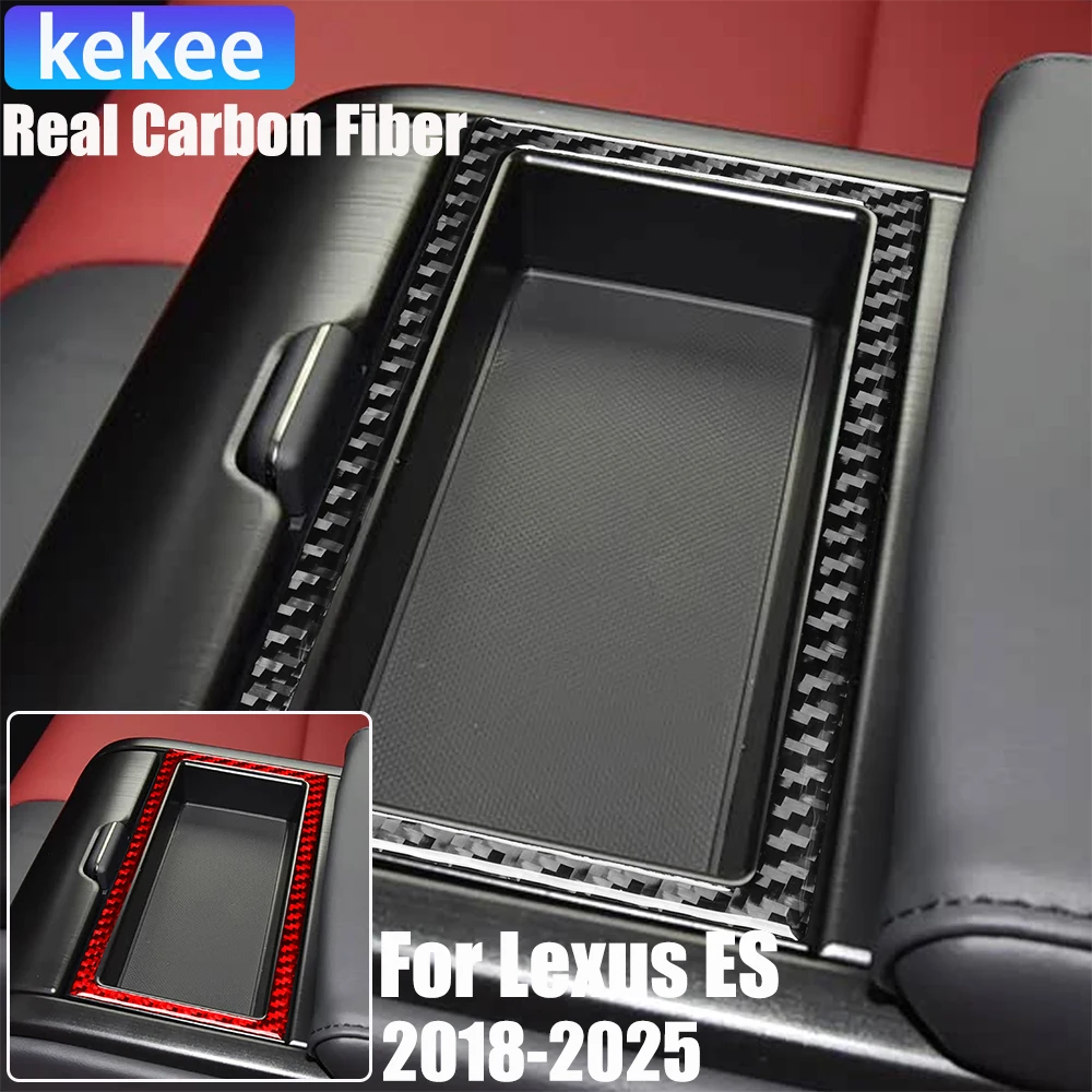 

Real Carbon Fiber Car Accessories Rear Storage Frame Soft Sticker For Lexus ES200/250/260/300h/350 2018 19 20 21 22 23 24 2025