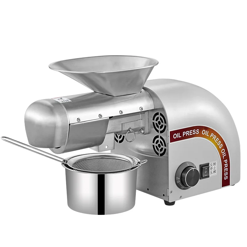 Walnut Fully Automatic Household Commercial Cold Hot Pressing Stainless Steel Small Oil Press 5-8kg/h Capacity for Olive Palm