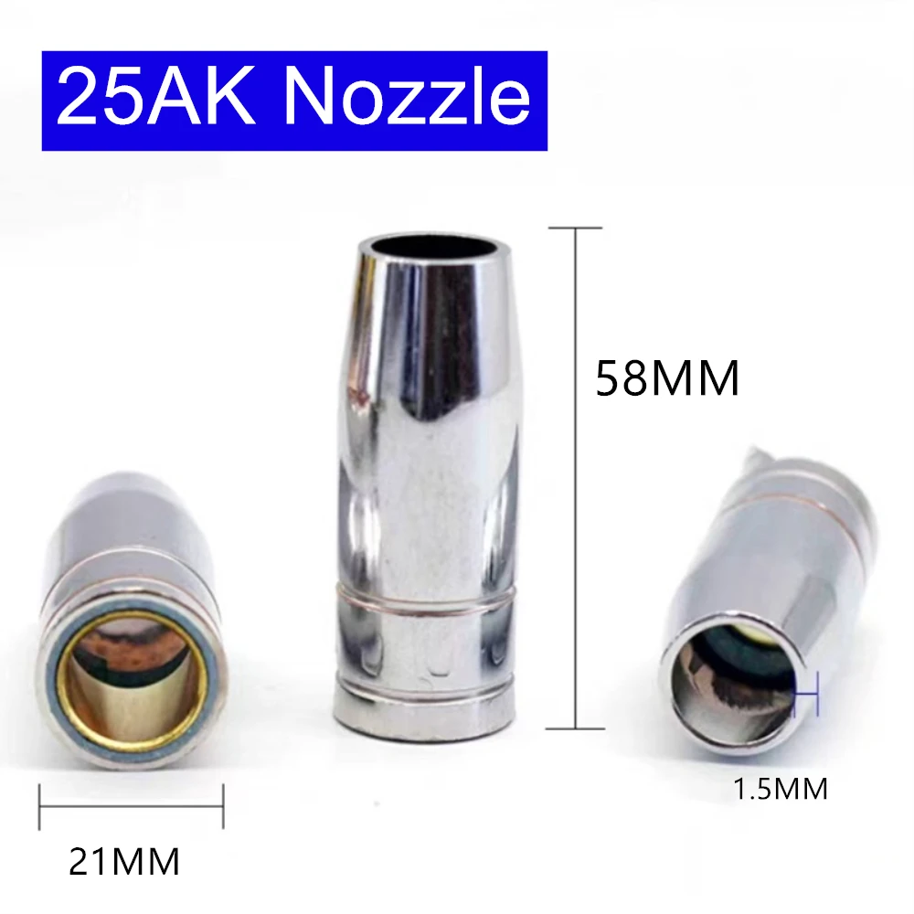 1/2/5PCS. TB25 MB25 25AK TB MB 25 Nozzle Contact Airless Gas Protection Cover MIG MAG GMAW Welding Torch Part Welding Nozzle