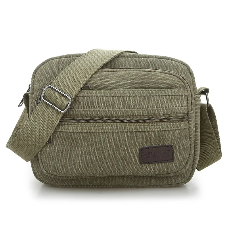 Sacs pour hommes nouveau sac à bandoulière simple en toile Vintage multicouche décontracté léger et élégant