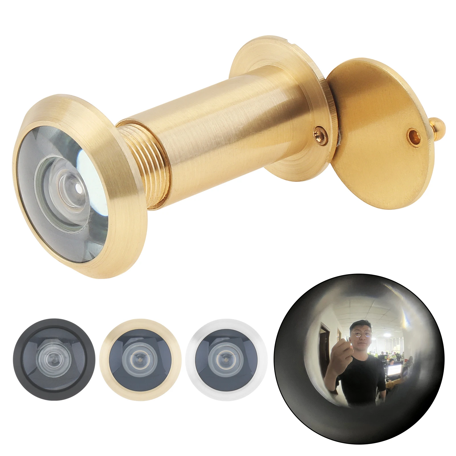 1 חתיכה 16mm /0.63 אינץ מוצק פליז 200 תואר בחדות גבוהה דלת Viewer עם מסתובב פרטיות כיסוי עבור בית/משרד/מלון