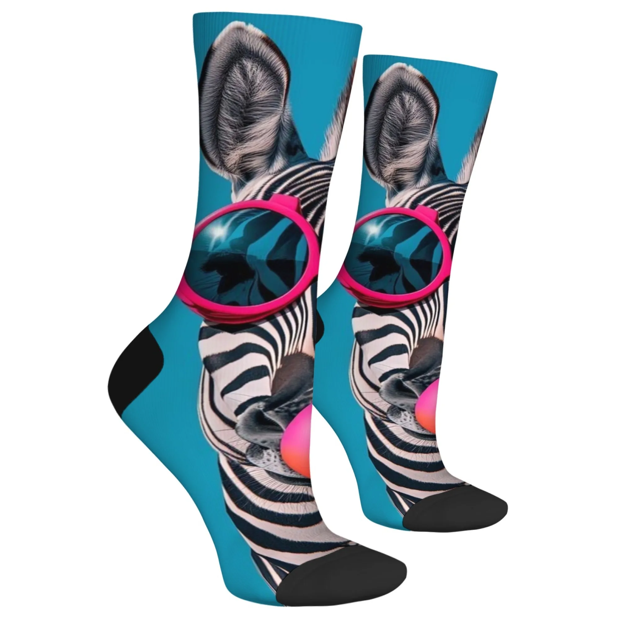 Novedad, calcetines abstractos con estampado de cebra y burbujas para hombre, moda urbana Harajuku, divertidos calcetines de compresión de hip-hop adecuados para regalos