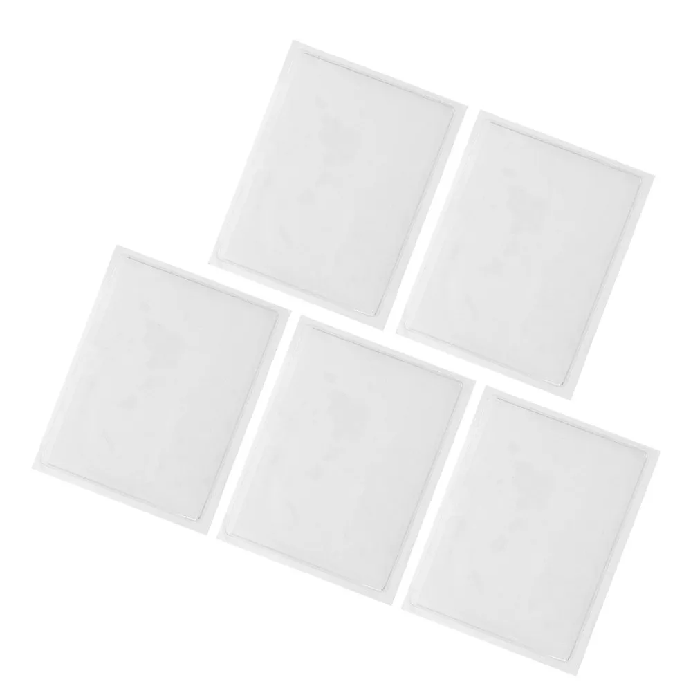 5Pcs Peel-and-Stick Clear Plastic Card Pockets Index Label Covers Organizing Card Sleeves for Journals Notebooks Walls Library