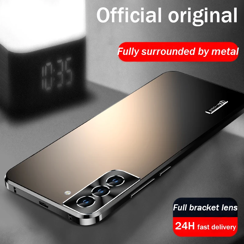 Metal Magnetic Shell For Samsung Galaxy S24 S23 S21 S22 Ultra Case Built in Lens protection aluminium alloy Shockproof cover