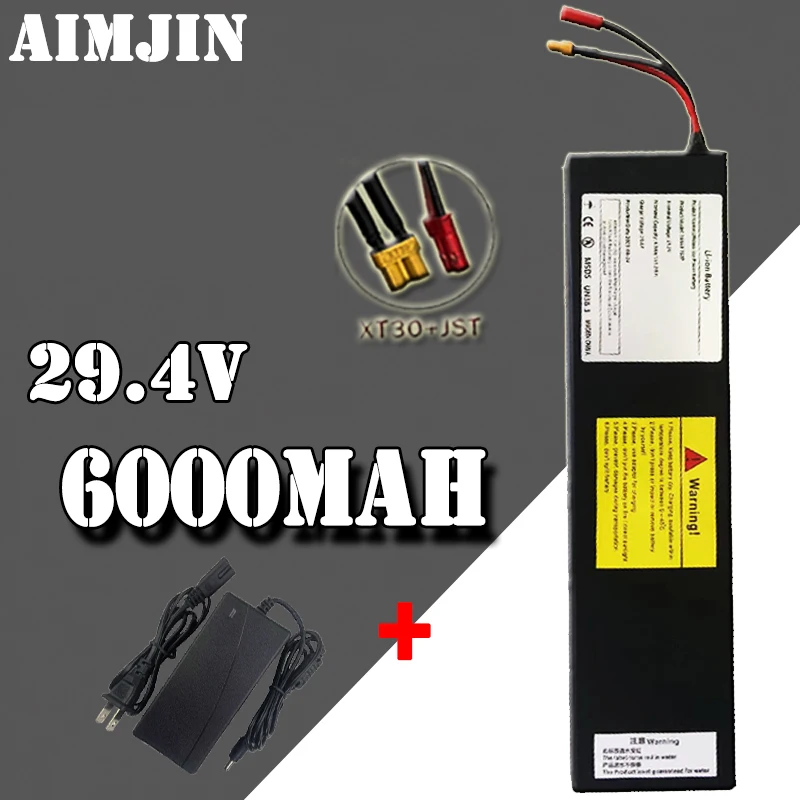 

29.4V 6000mAh 7S2P 18650 Li-ion rechargeable battery pack, suitable for battery replacement of 29.4V electric scooters