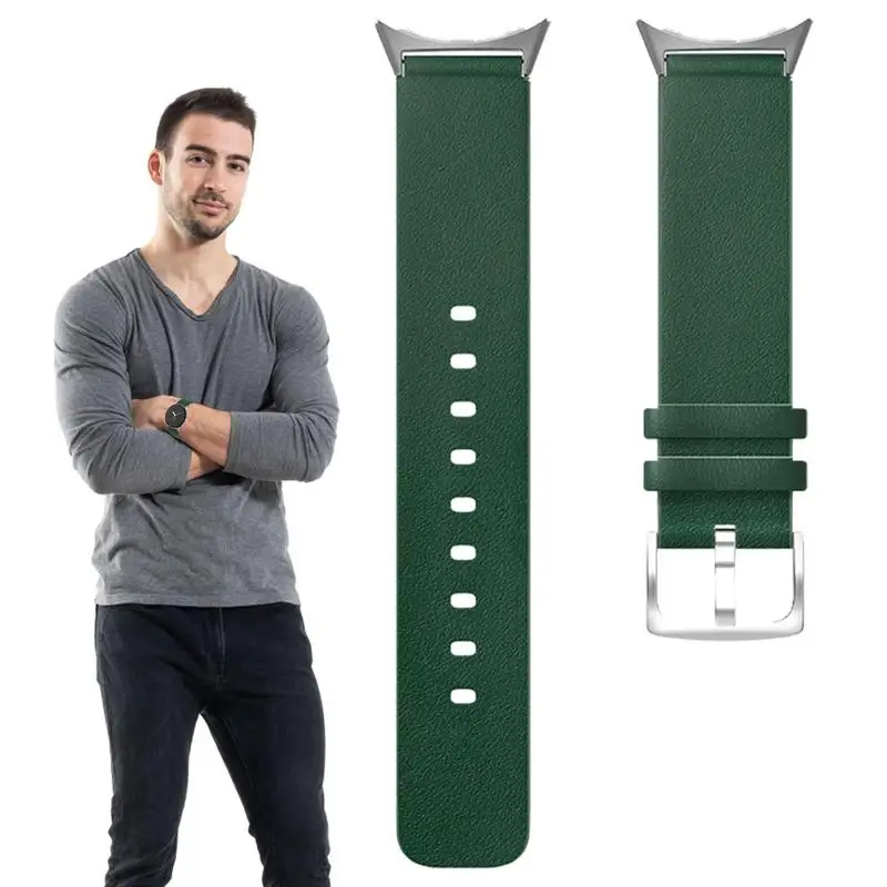 Leather Watch Band Integrated Replacement Sport Watch Wrist Band Adjustable Sport Watch Straps Elastic Watch Band For Women Men