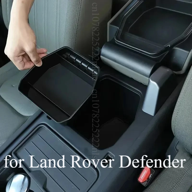 

for Land Rover Defender 110 20-2024 Black Car Central Storage Box Door Phone Glove Armrest Box Storage Box Car Accessories