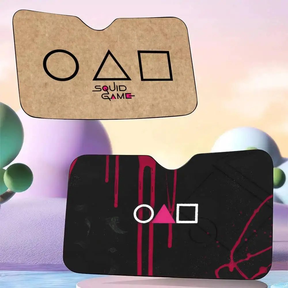 

Автомобильный солнцезащитный козырек с индивидуальным изображением, блокирующий УФ-лучи, защита от солнца, дизайн «Игра S-Squid» (Хит ТВ, Ужасы)