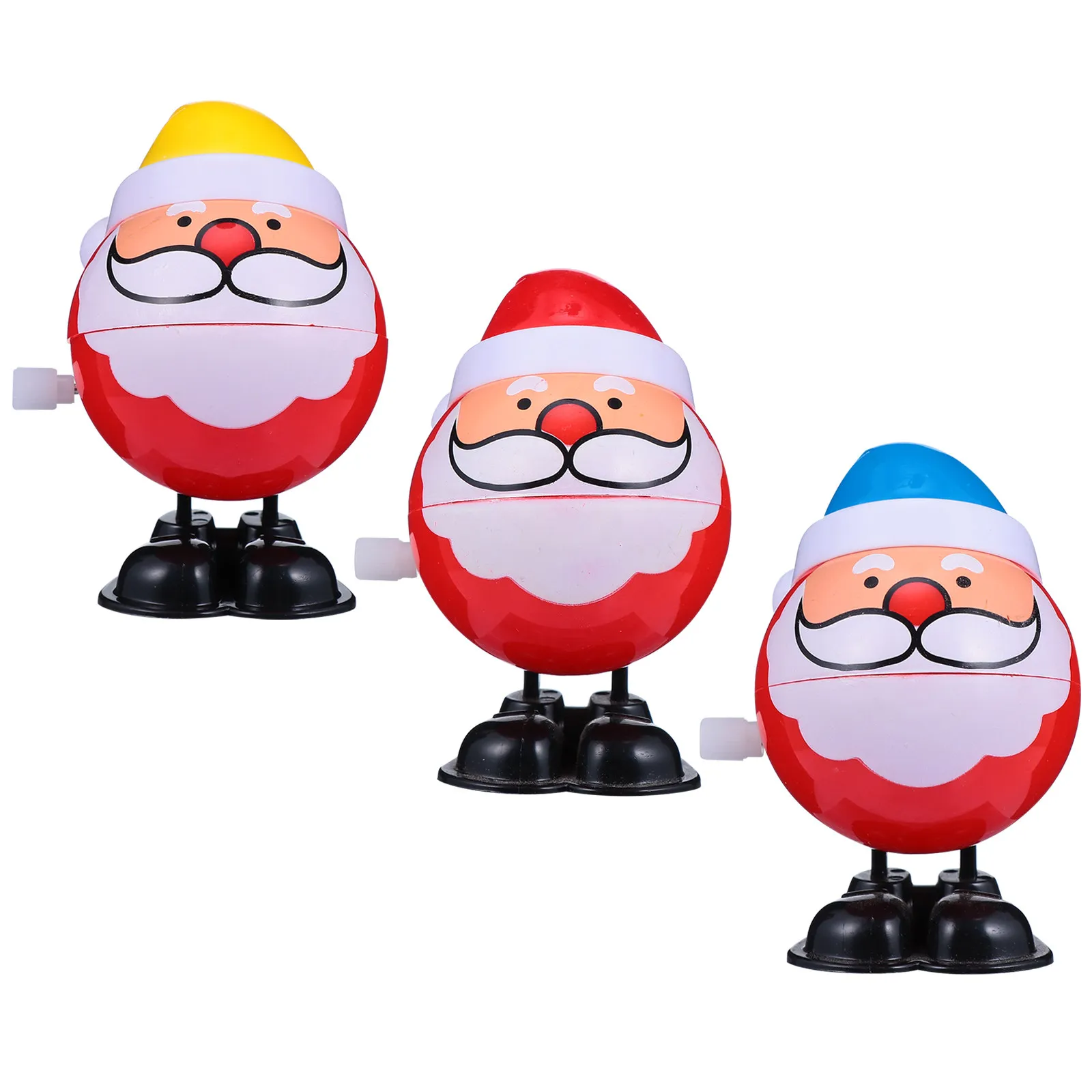 3 szt. Świąteczny nakręcany Święty Mikołaj, chodzący mini nakręcany zestaw do zabawy dla dzieci, urocze upominki na przyjęcia, wypełniacze do skarpetek