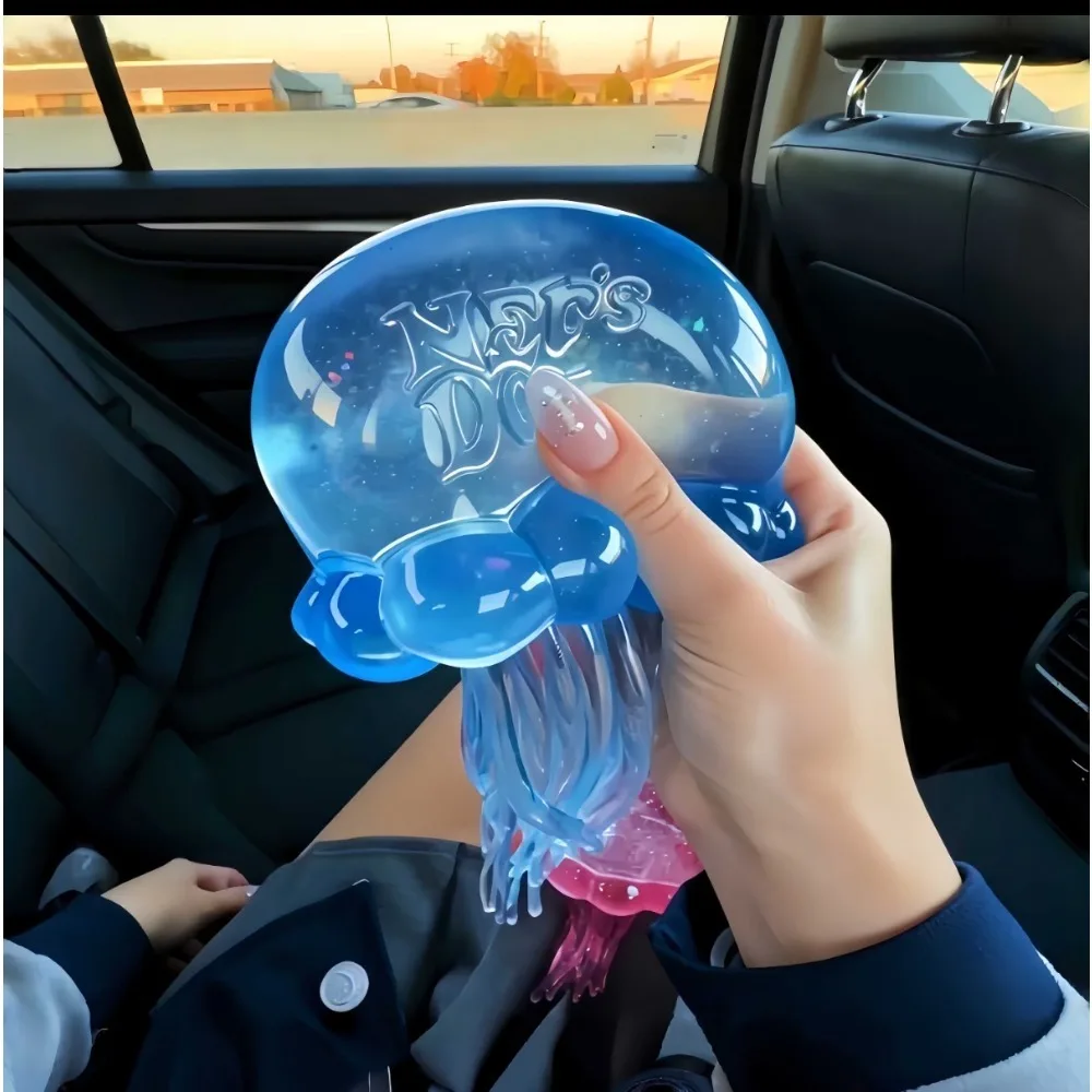 Jellyfish  Squish Toy Fidget Toy, Water Sensory Soft Jelly Squeeze Stress Relief Fidget Toy Squeeze Blind Box view 2