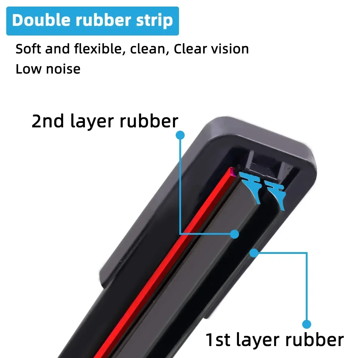 Universal Front Car Windshield Wiper Blades Double Layer Rubber Frameless Bracketless Brushes Accessories Windscreen Window