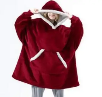 Warme Dikke Tv Hooded Trui Deken Unisex Giant Pocket Volwassen En Kinderen Fleece Gewogen Dekens Voor Bedden Reizen Thuis