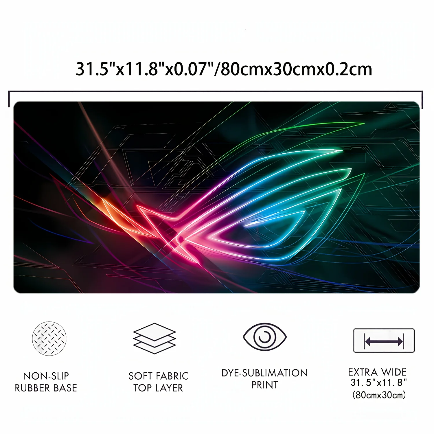 لوحة ماوس ألعاب كبيرة جدًا من ASUS ROG مع حدود مخيطة وقاعدة مطاطية غير قابلة للانزلاق