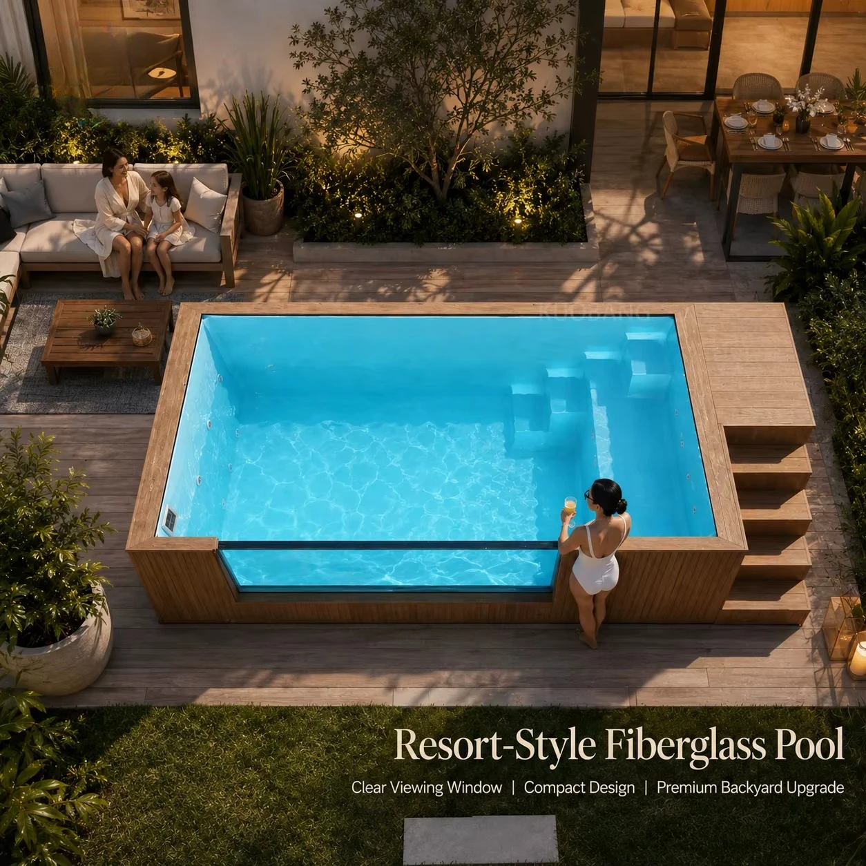 Container Swimming Pool Large Modular Above Ground Pool for Resort Villa Backyard Commercial Entertainment Gathering