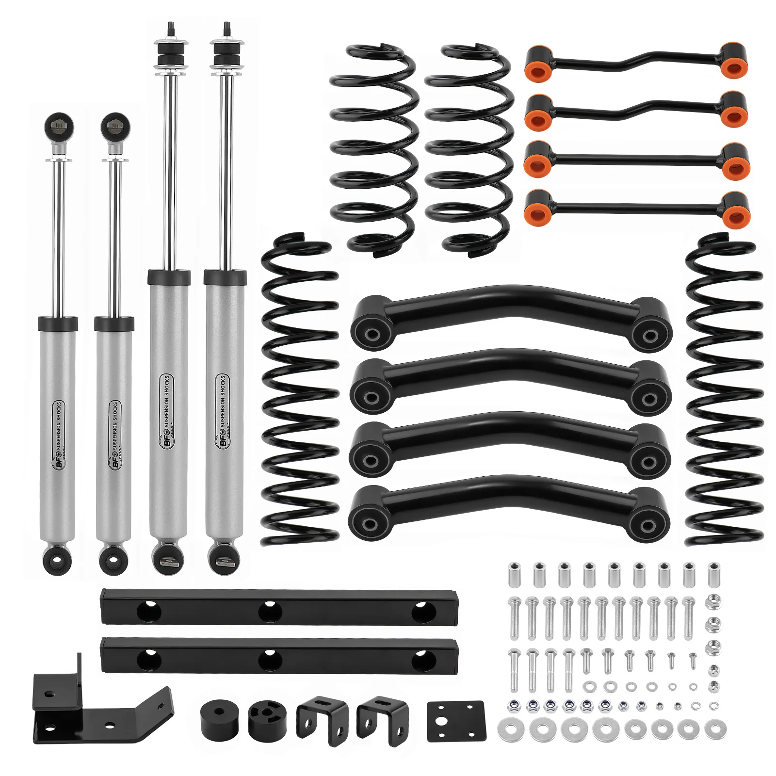 4 inch Lift Kit Shocks Set for Jeep Wrangler JK Unlimited 4DR 2007-2018