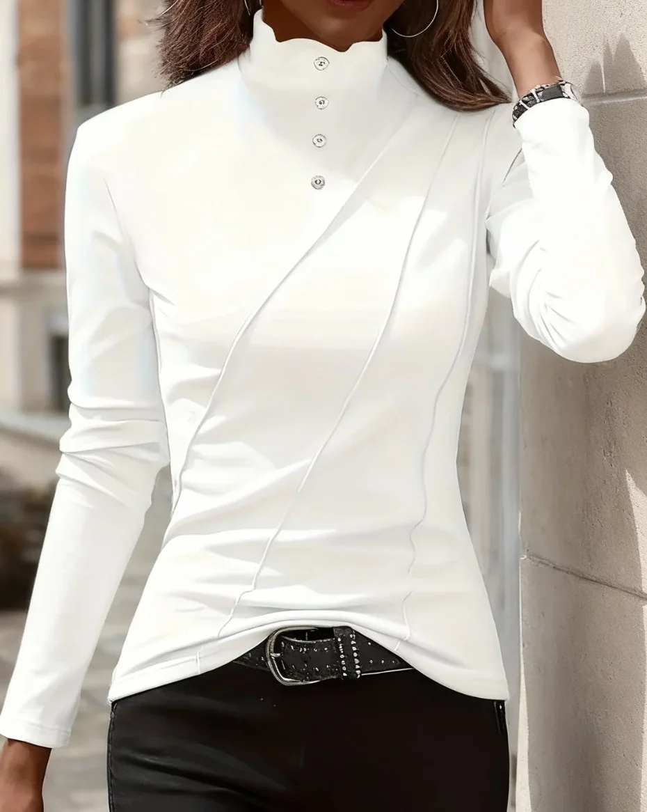 أنيقة عارضة امرأة تي شيرت أزياء فضفاضة تي شيرت امرأة مزاجه طويلة الأكمام تي شيرت عطلة نهاية الأسبوع