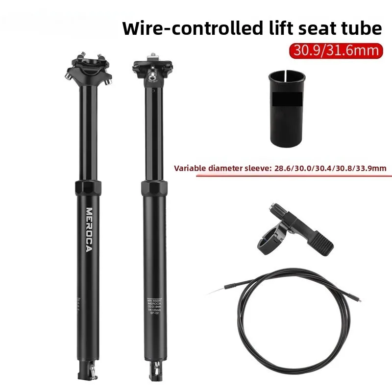 

Bicycle Dropper Seatpost 30.9 31.6mm Internal Cable Routing Remote Control Adjustable Suspension Seat Tube for MTB