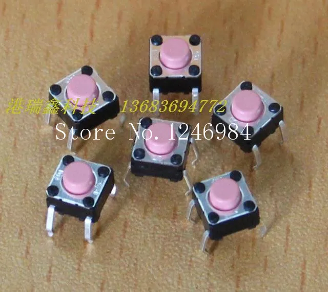[SA]6 * 6 * 5  touch of a button button reset switch B3F-1025 Pink Micro Switch--200pcs/lot