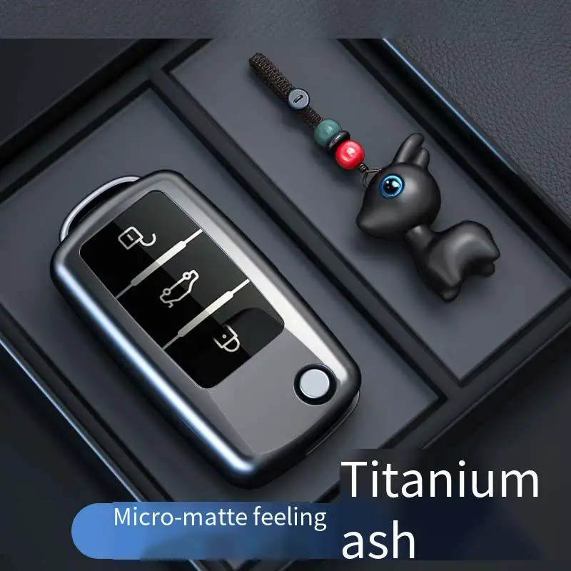 

New Titanium Gray 3 Button for VW for Bora Polo Tiguan Jetta B5 B6 B7 Beetle for Skoda Octavia Remote Flip Car Key Case Cover