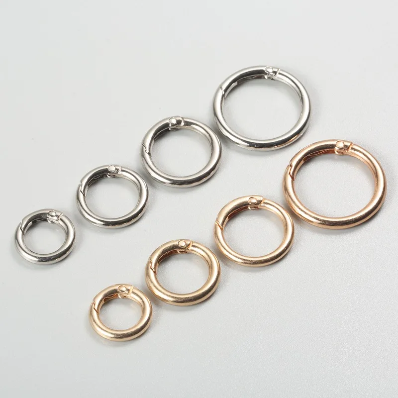 30/10 Stück Metall O-Ring Federverschlüsse für DIY-Schmuck, Öffnbare Runde Karabiner, Schlüsselanhänger, Taschenhaken, Hundeketten-Verschlüsse, Verbinder – Detail 2