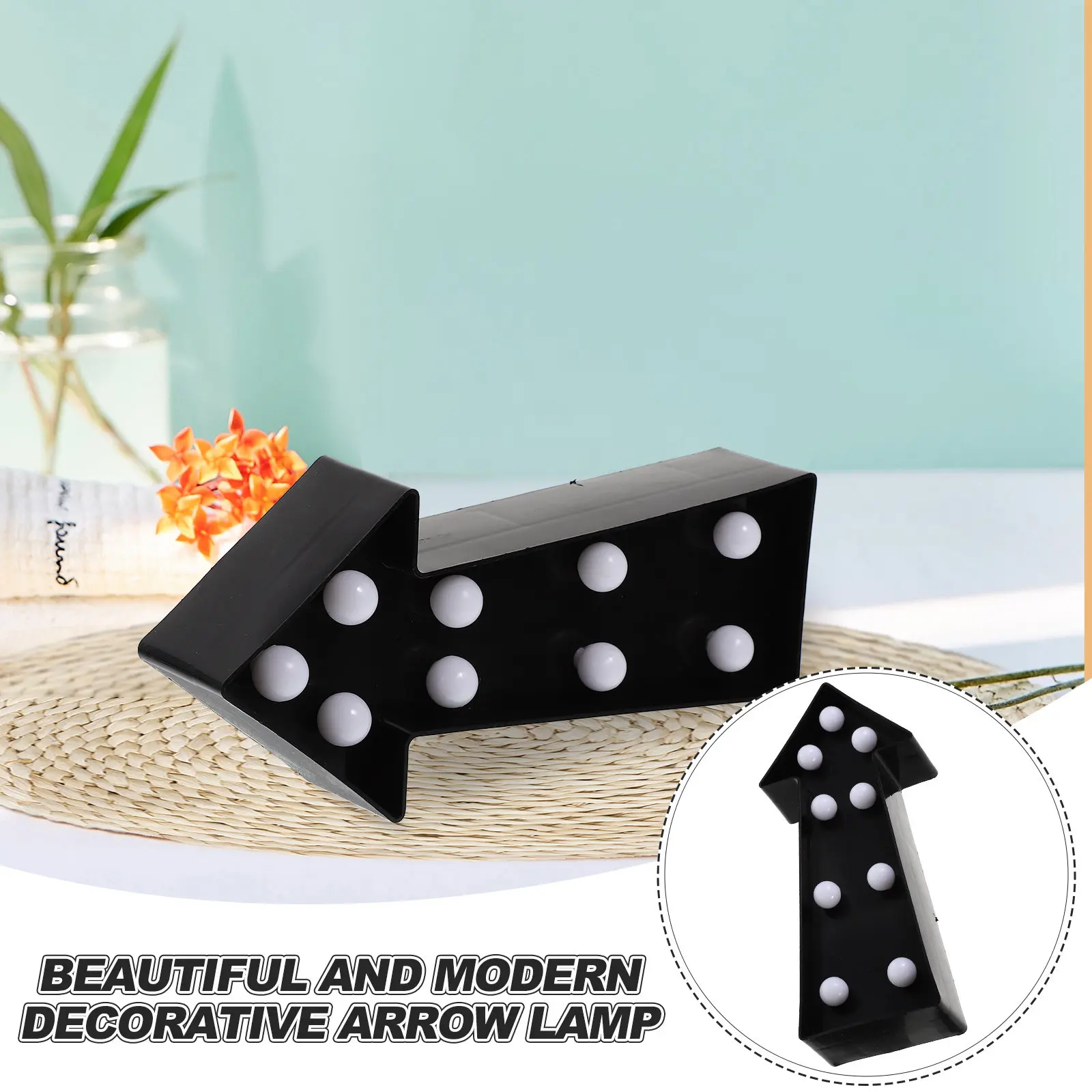 

Светильник-стрелка с 7 светодиодами, теплый белый свет, беспроводной, на батарейках, ночник-стрелка для детской комнаты, декор для стен на Рождество и День рождения