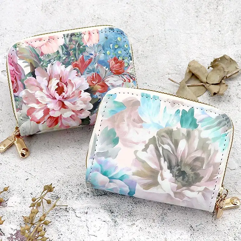 New Women's Large Capacity Multi-Card Slot Zipper Coin Purse Anti-Magnetic Card Holder Stylish Chinese-Style Design