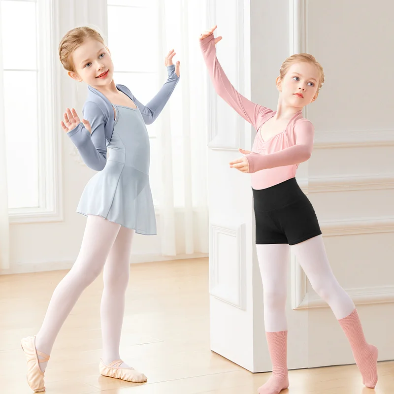 Tops de baile para niñas y niños, Tops recortados de Ballet, abrigos de danza clásica moderna, trajes de baile de Ballet para mujeres y adolescentes de manga larga
