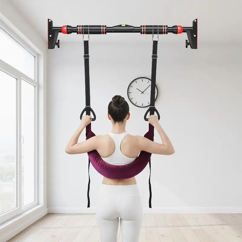 Home Gym Lumbar Traction Belt Adjustable Horizontal Bar Stretch Back Suspension Spine Alignment for Daily Exercise view 3