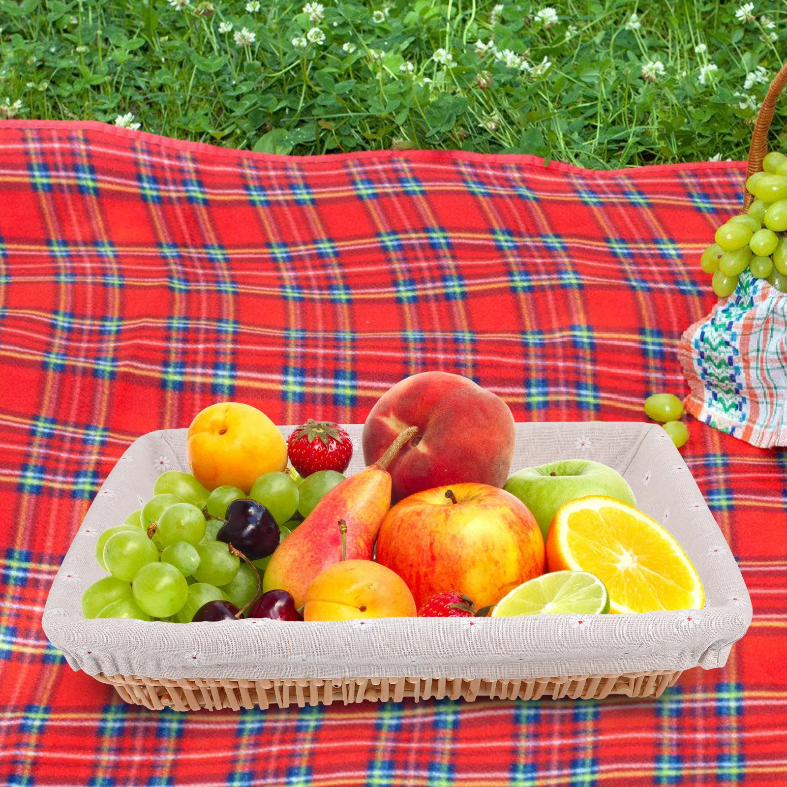 

Woven Basket Linen Wicker Rustic Storage Organizer Bread Fruit Snacks Kitchen Decorative Basket Wicker Baskets