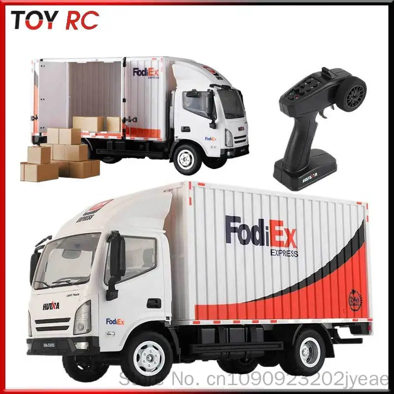 Huina 1524 Remote Control Express Container Truck 1:18 Scale Alloy Simulation Model With Led Light For Hobby Collection Display