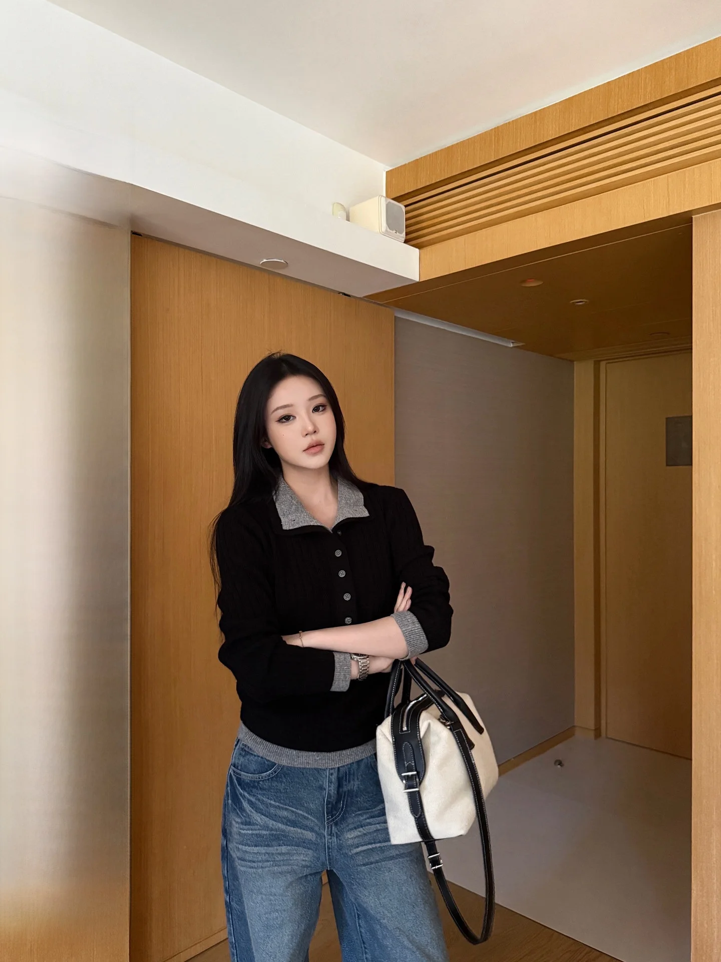 

BULENG 35 Woolen Long Sve Knitted Sweater for Women Autumn Winter Color Blo Ele Top Casual Slim Fit Sle