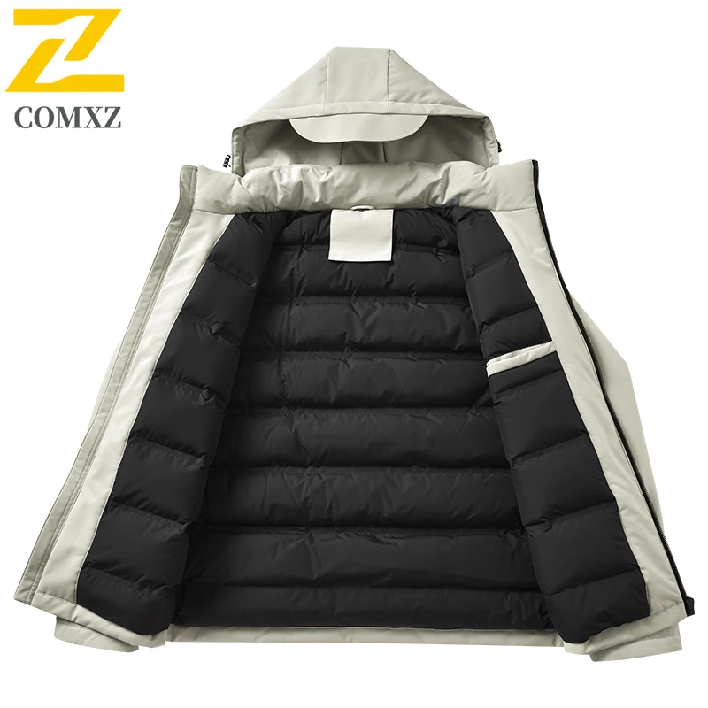 Men's Winter Warm Jacket 2025 New Brand Fashion Waterproof Windproof Down Cotton Padded Coat Men Casual Travel Ski Hooded Parka
