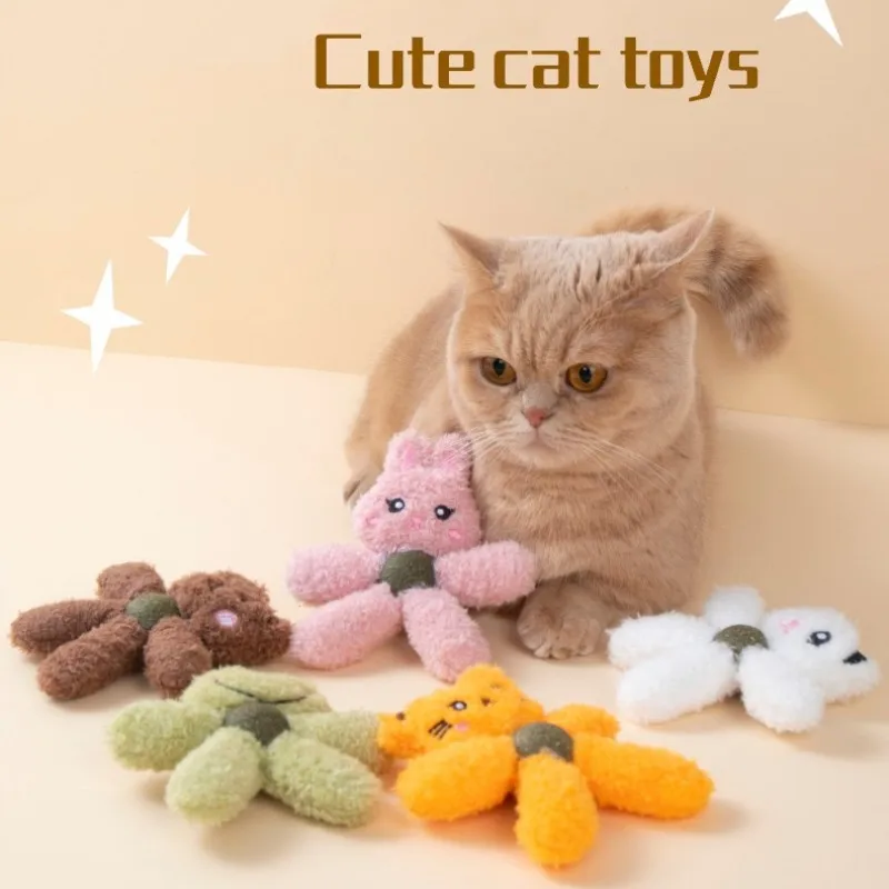 Divertido Juguete de Peluche para Gatos, Juguete con Hierba Gatera para Limpiar los Dientes, Pelota para Lamer para Gatitos, Juguete para Masticar, Juguete Interactivo para Gatos, Suministros para Mascotas