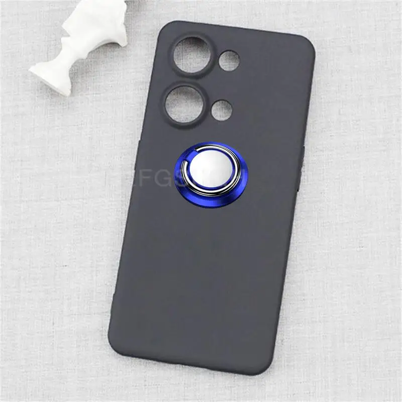 For OnePlus Nord 3 5G Ace 2V CPH2491 PHP110 Back Ring Holder Bracket TPU Soft Silicone Phone protect Case Anti falling shell